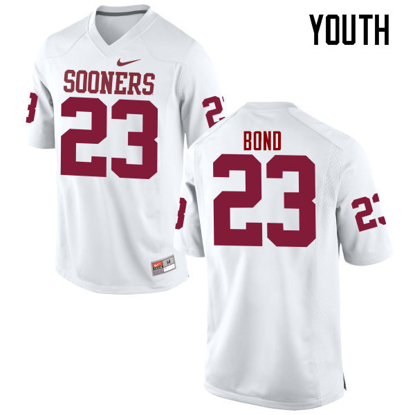 Youth Oklahoma Sooners #23 Devante Bond College Football Jerseys Game-White